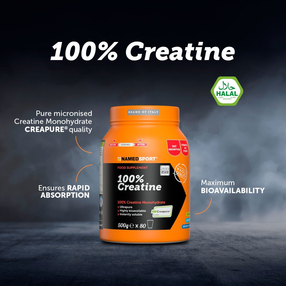 100% CREATINE - 500G - 200 MESH