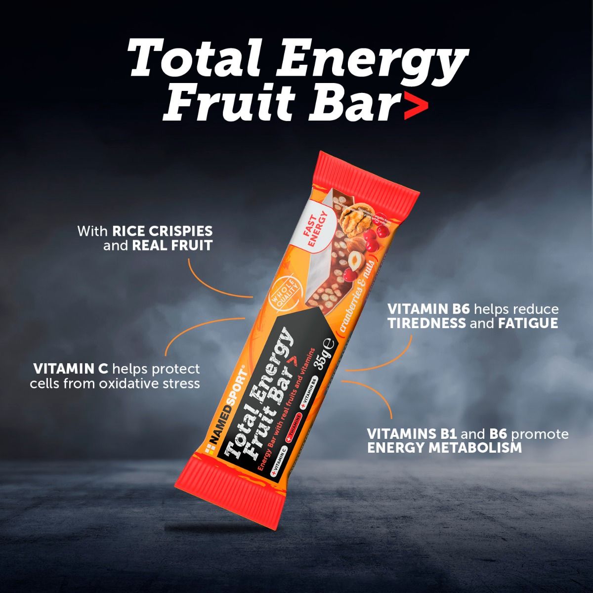 TOTAL ENERGY FRUIT BAR CRANBERRY&NUTS 35G