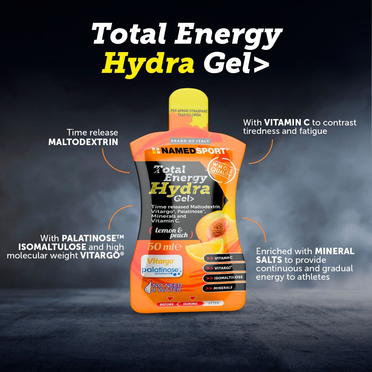 TOTAL ENERGY HYDRA GEL LEMON & PEACH - 50ML