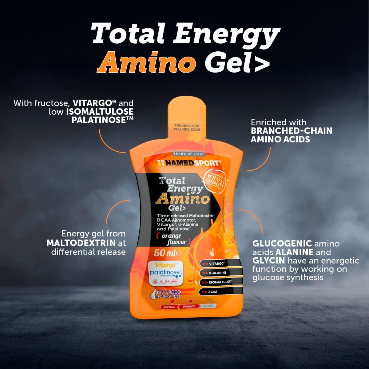 TOTAL ENERGY AMINO GEL Orange Flavour - 50ml