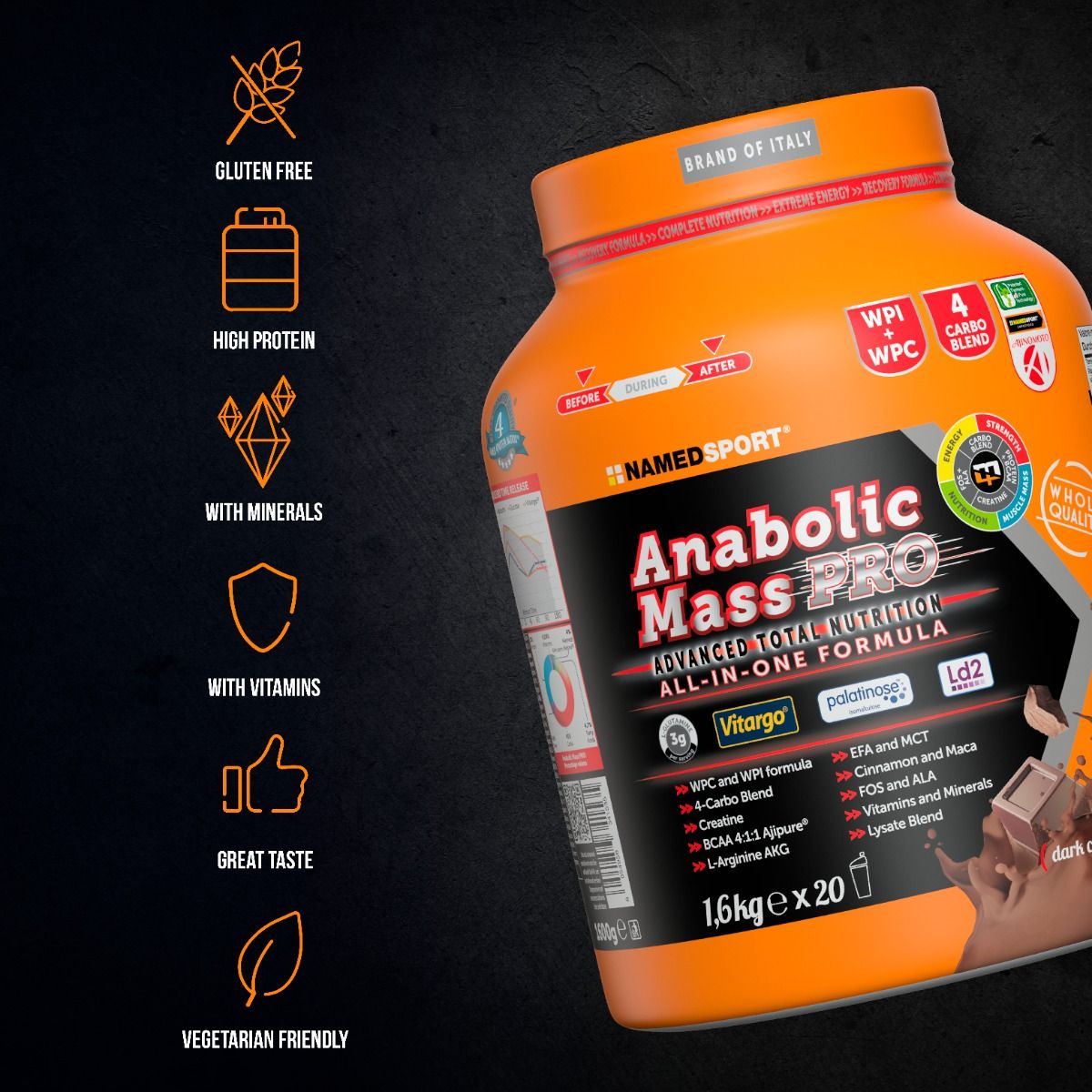 ANABOLIC MASS PRO 1600g Chocolate