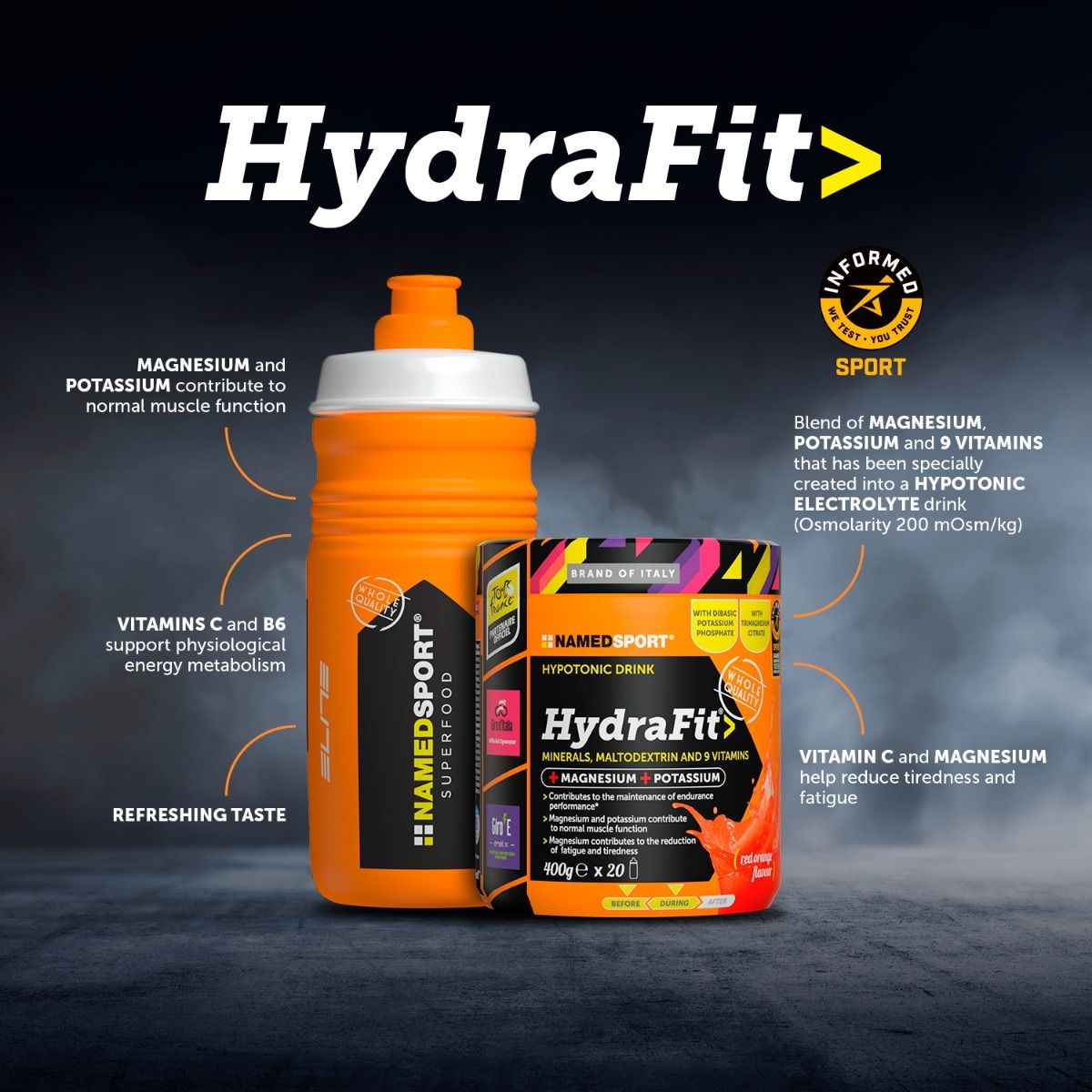 HYDRAFIT> 400G + SPORTBOTTLE HYDRA2PRO 2020