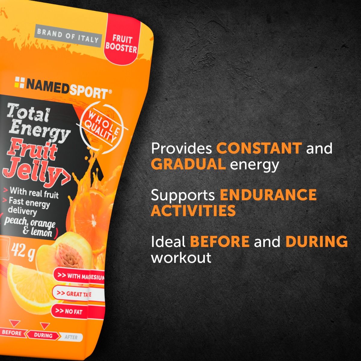 TOTAL ENERGY FRUIT JELLY PEACH,ORANGE&LEMON 42GR