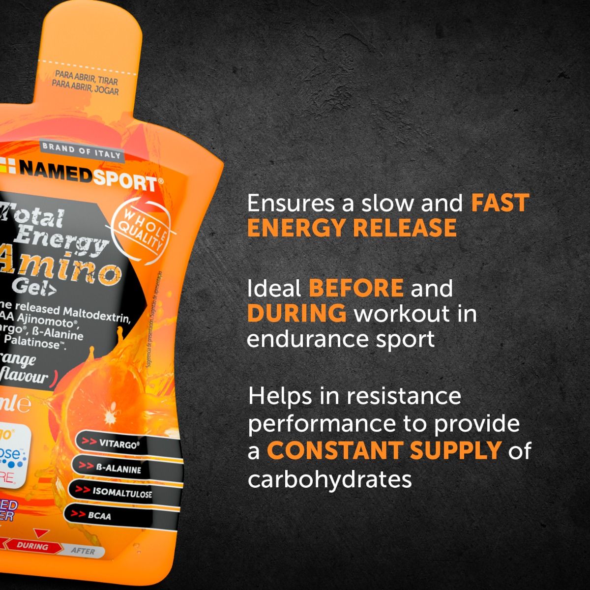 TOTAL ENERGY AMINO GEL Orange Flavour - 50ml